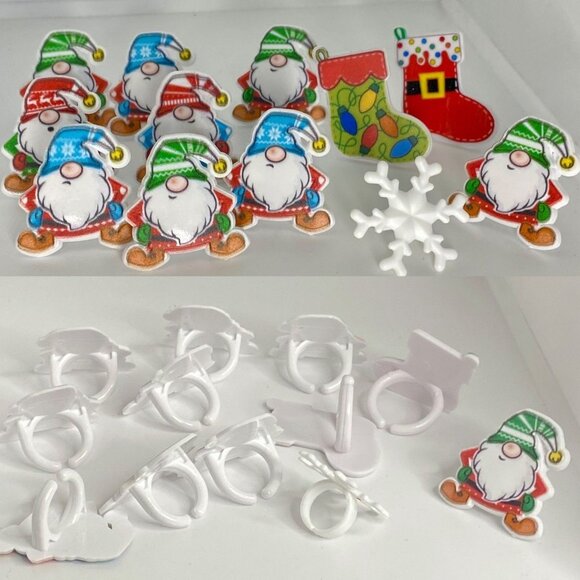 Cake Cupcake Toppers Layons Rings Christmas Gnomes Seasons Greetings Assortment - Picture 4 of 14